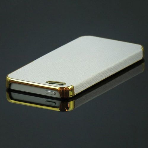 Пластиковый чехол Luxury style Gold Белый на iPhone 4-4s