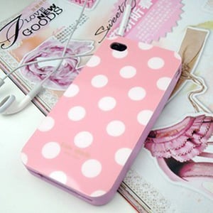 Чехол Kate Spade Peas Pink Горошек Розовый для IPhone 4-4s