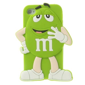 Силиконовый чехол 3D M&M’s (эм-энд-эмс) Зеленый на iPhone 4-4S
