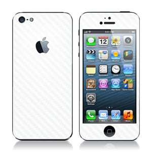 Комплект Карбоновых пленок на все части Белый для Iphone 5