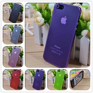 Чехол Ультратонкий 0.5мм мягкий пластик Фиолетовый для IPhone 5