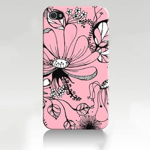 Чехол ультратонкий пластиковый эксклюзив Розовый цветок для IPhone 5