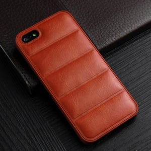 Пластиковый чехол Luxory case leather Коричневый IPhone 5&5s