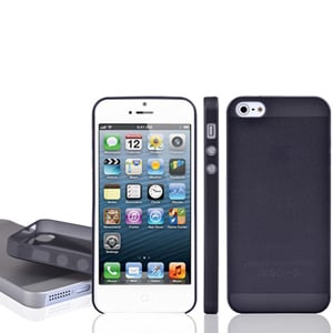 Чехол ультратонкий мягкий пластик 0.3мм Черный для IPhone 5-5s