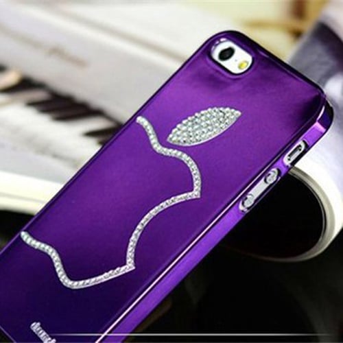 Пластиковый чехол Leshine со стразами Фиолетовый на iPhone 5-5S