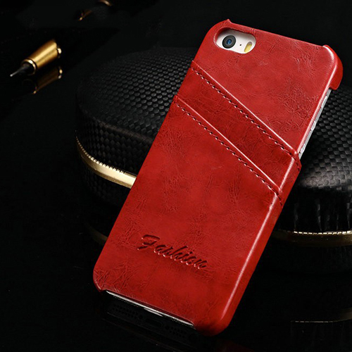 Чехол-накладка Fashion Кожаный Красный на iPhone 5/5S